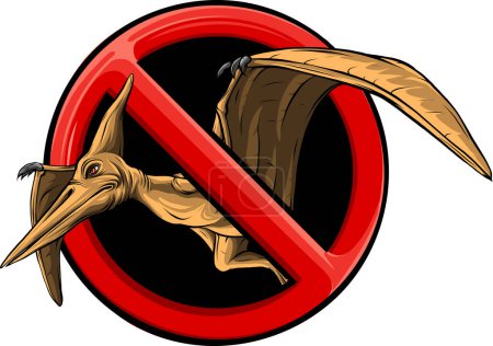 Ilustración de Ilustración de pteranodon forbiddenon fondo blanco - Imagen libre de derechos