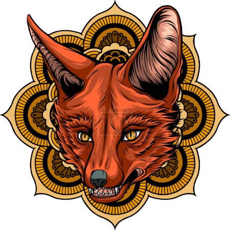 Illustration for Illustration of Fox head mascot on white background - Royalty Free Image