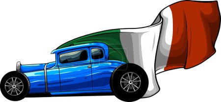 Illustration for Custom American Hot Rod Car Isolated Vector Illustration - Royalty Free Image