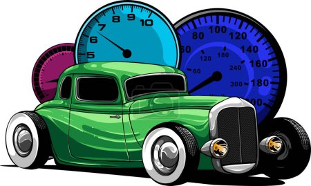 Téléchargez les illustrations : Illustration de voiture hot rod américaine - en licence libre de droit
