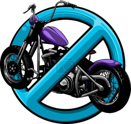 Ilustración de Ilustración de ningún símbolo del motorcyle sobre fondo blanco - Imagen libre de derechos