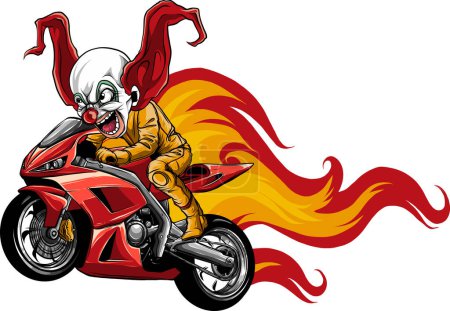 Téléchargez les illustrations : Illustration joker Biker Course de motocyclistes - en licence libre de droit