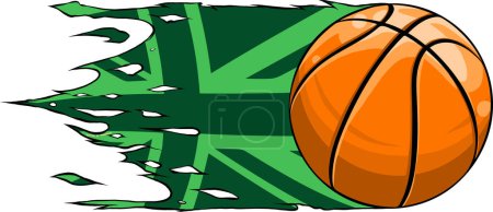 Illustration for Illustration of basket ball with united kingdom flag - Royalty Free Image