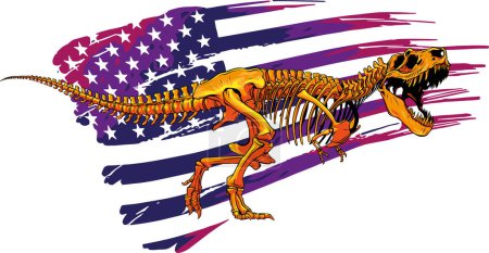 Illustration for Tyrannosaurus skeleton image - vector illustration. - Royalty Free Image
