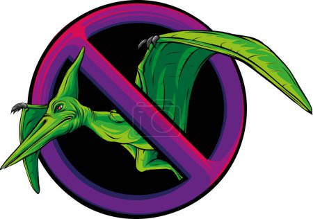 Ilustración de Ilustración de un dinosaurio volador de Pteranodon. - Imagen libre de derechos