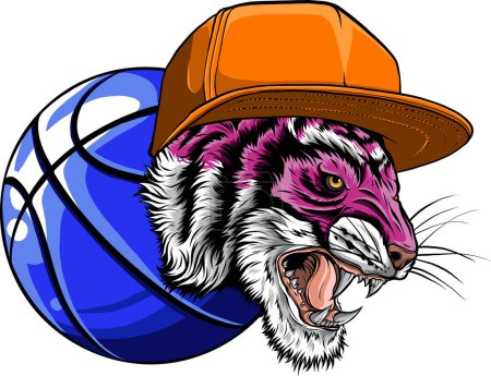 Ilustración de Cabeza de tigre en estilo detallado - Imagen libre de derechos