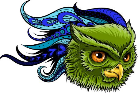 Illustration for Cartoon owl head vector illustration - Royalty Free Image