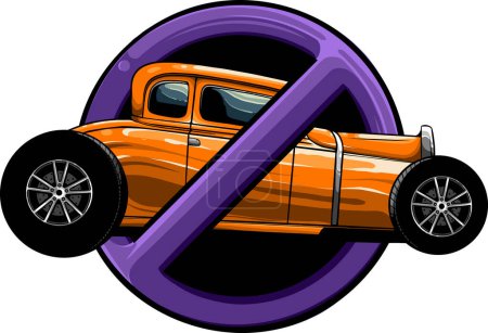 Téléchargez les illustrations : Dessin d'illustration vectorielle de voiture hot rod - en licence libre de droit