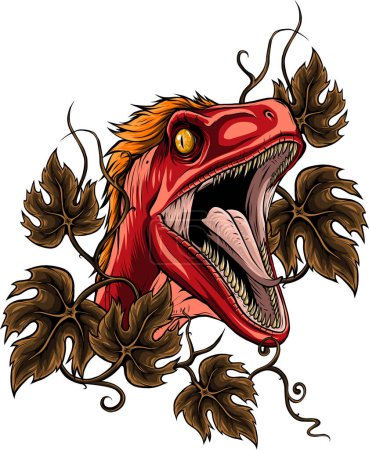 Illustration for Velociraptor Dinosaur Vector Illustration design - Royalty Free Image