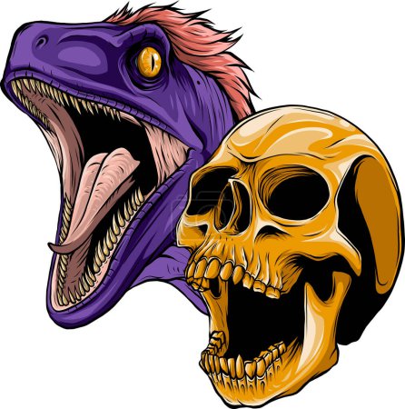 Illustration for Velociraptor Dinosaur Vector Illustration design - Royalty Free Image
