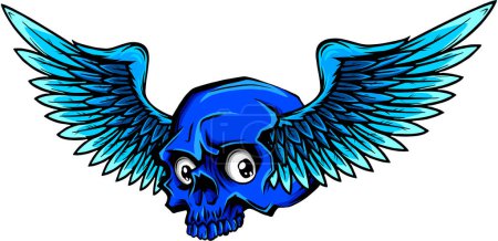 Téléchargez les illustrations : Illustration du crâne avec des ailes - en licence libre de droit