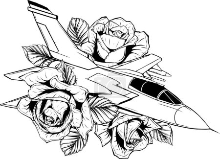 Ilustración de Contorno jet diseño de vectores de combate - Imagen libre de derechos