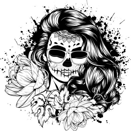 dead girl black and white outline