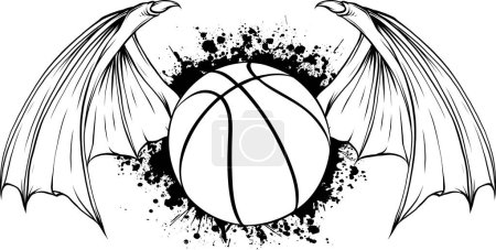 vector basket ball in black and white outline