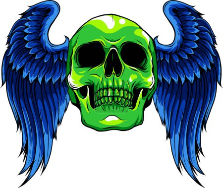 Illustration for Skull with Wings Vector Illustration - Royalty Free Image