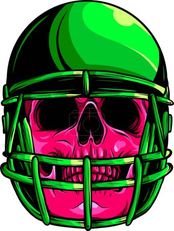 Illustration for Vector illustration of football player skull - Royalty Free Image