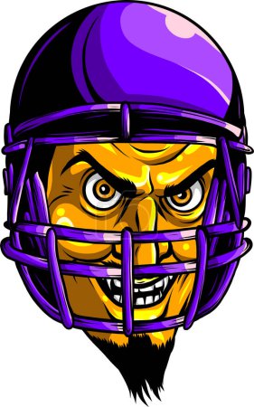 Ilustración de Ilustración gráfica vectorial de una mascota de demonio de fútbol americano en el casco de fútbol americano - Imagen libre de derechos
