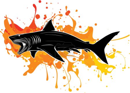 Téléchargez les illustrations : Illustration vectorielle de dessin animé de requin blanc - en licence libre de droit
