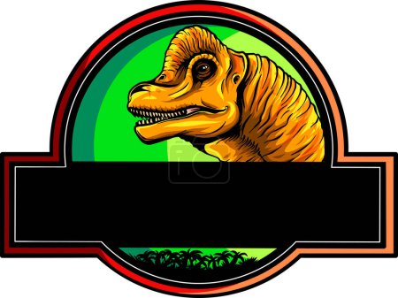 Ilustración de Logo World of Dinosaurs, diseño vectorial - Imagen libre de derechos