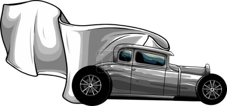 Illustration for Custom American Hot Rod Car Isolated Vector Illustration - Royalty Free Image