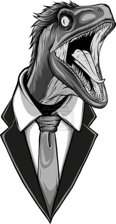 Illustration for Velociraptor Dinosaur Vector Illustration on white background - Royalty Free Image