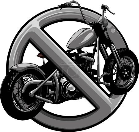 Ilustración de Ilustración de ningún símbolo del motorcyle sobre fondo blanco - Imagen libre de derechos