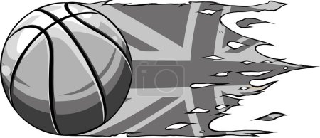 Illustration for Illustration of basket ball with united kingdom flag - Royalty Free Image