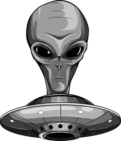 Alien Head Ufo Vektor Illustration Design