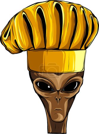 Ilustración de Cabeza alienígena. diseño de ilustración de humanoide extraterrestre - Imagen libre de derechos