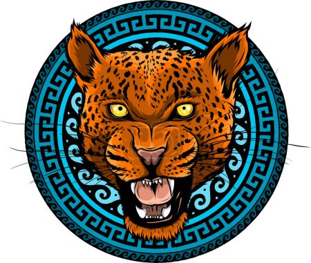 Téléchargez les illustrations : Tête de léopard en illustration vectorielle - en licence libre de droit