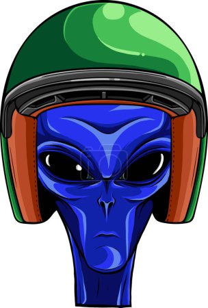 Ilustración de Cabeza alienígena. diseño de ilustración de humanoide extraterrestre - Imagen libre de derechos