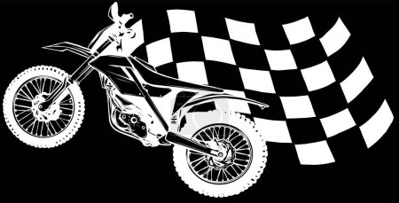 Illustration for Vector illustration of motocross and race flag - Royalty Free Image