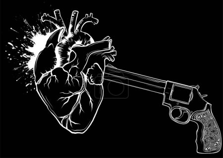 Illustration for Broken heart on Valentine day. vector illustration - Royalty Free Image
