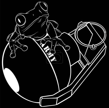 Ilustración de Rana sobre granate en ilustración vectorial - Imagen libre de derechos