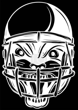 Téléchargez les illustrations : Panthère avec logo de mascotte de casque design. illustration sur fond noir - en licence libre de droit