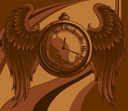 Illustration for Pocket watch. vector illustration on colored background. - Royalty Free Image