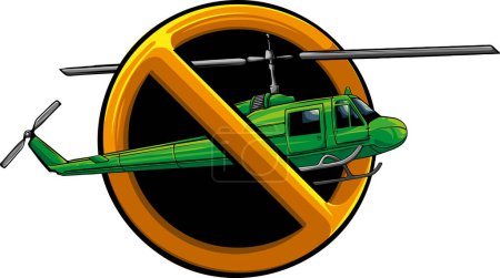 Téléchargez les illustrations : Illustration du signe d'interdiction pour tous les hélicoptères. - en licence libre de droit