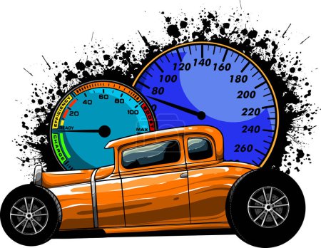 Illustration for Illustration of american hot rod car - Royalty Free Image