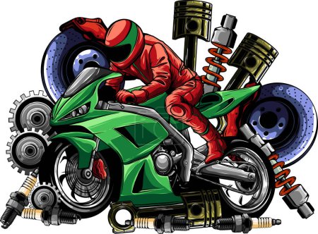 Illustration for Illustration of motorbike with Spares design - Royalty Free Image