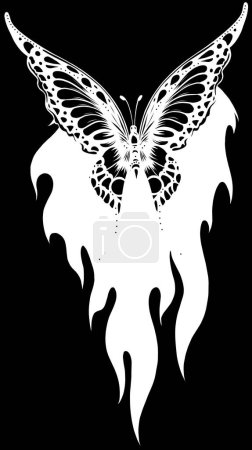 Ilustración de Hermosa mariposa en blanco y negro Esquema vector - Imagen libre de derechos