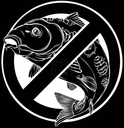 Ilustración de Ilustración vectorial del esquema Carpa de pescado - Imagen libre de derechos