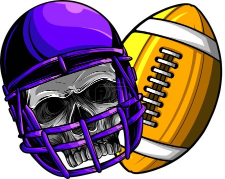 Set of vector images on a white background Everything for American football and rugby helmet and ball