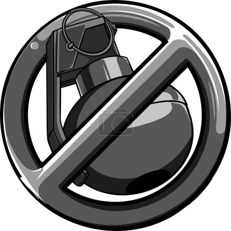 Ilustración de Vector de una granada de mano en blanco y negro - Imagen libre de derechos