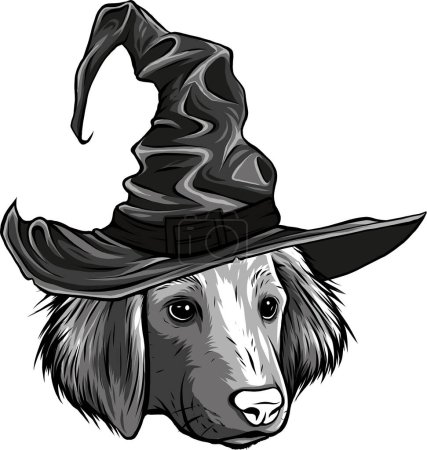Illustration for Black and white monochrome dachshund dog head. Pet store logo - Royalty Free Image
