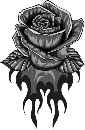 Ilustración de Resumen Flor rosa vector contorno icono. - Imagen libre de derechos