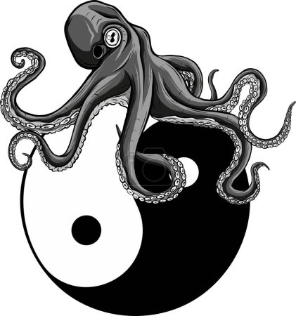 Deep Sea Octopus Monochrome Logo