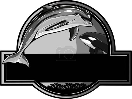 illustration of monochrome Delphine logo