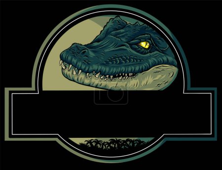 Téléchargez les illustrations : Illustration vectorielle de mascotte de tête d'animal sauvage crocodile logo - en licence libre de droit