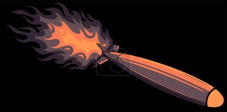 Ballistic missile vector icon.Cartoon vector icon isolated on black background