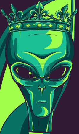 king alien mascot logo design